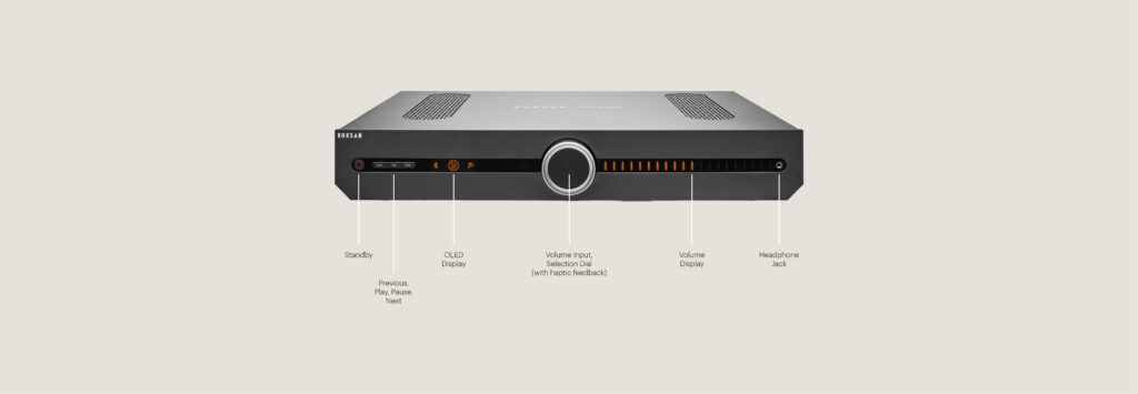 Amplificateur audio avec commandes et connexions